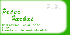 peter harkai business card